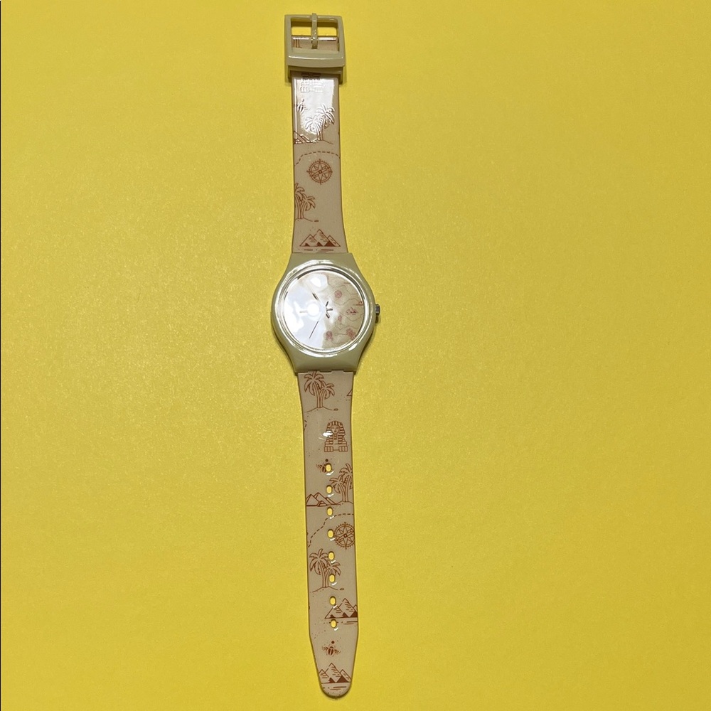 Beige Women's watch with Artistic Accents